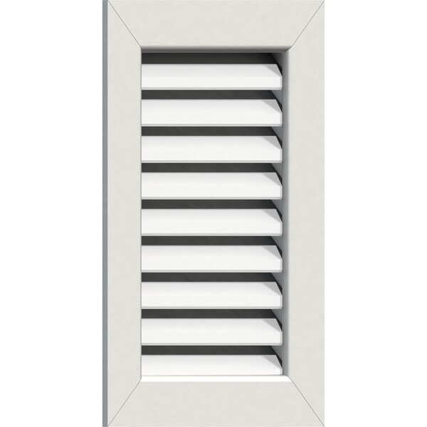 Vertical Gable Vent Functional, PVC Gable Vent W/ 1 X 4 Flat Trim Frame, 14W X 18H